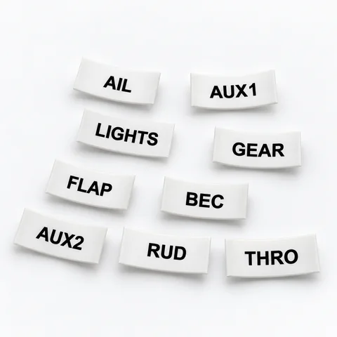 Assorted heat-shrink servo lead labels