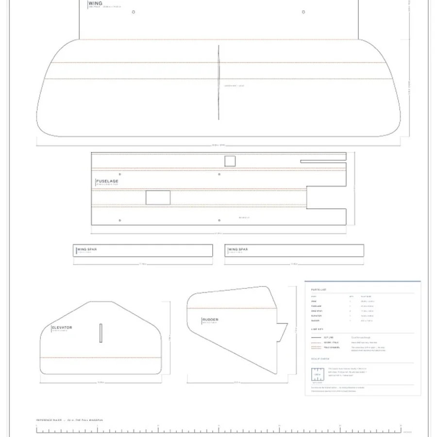 The full-size plan sheet the kit is cut from, every part outlined at 1:1