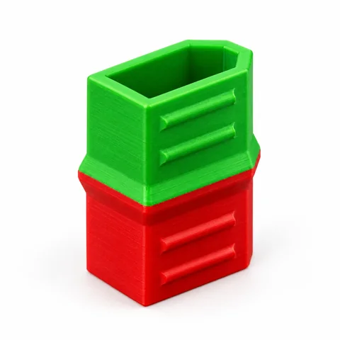 A red and green XT60 battery status cap
